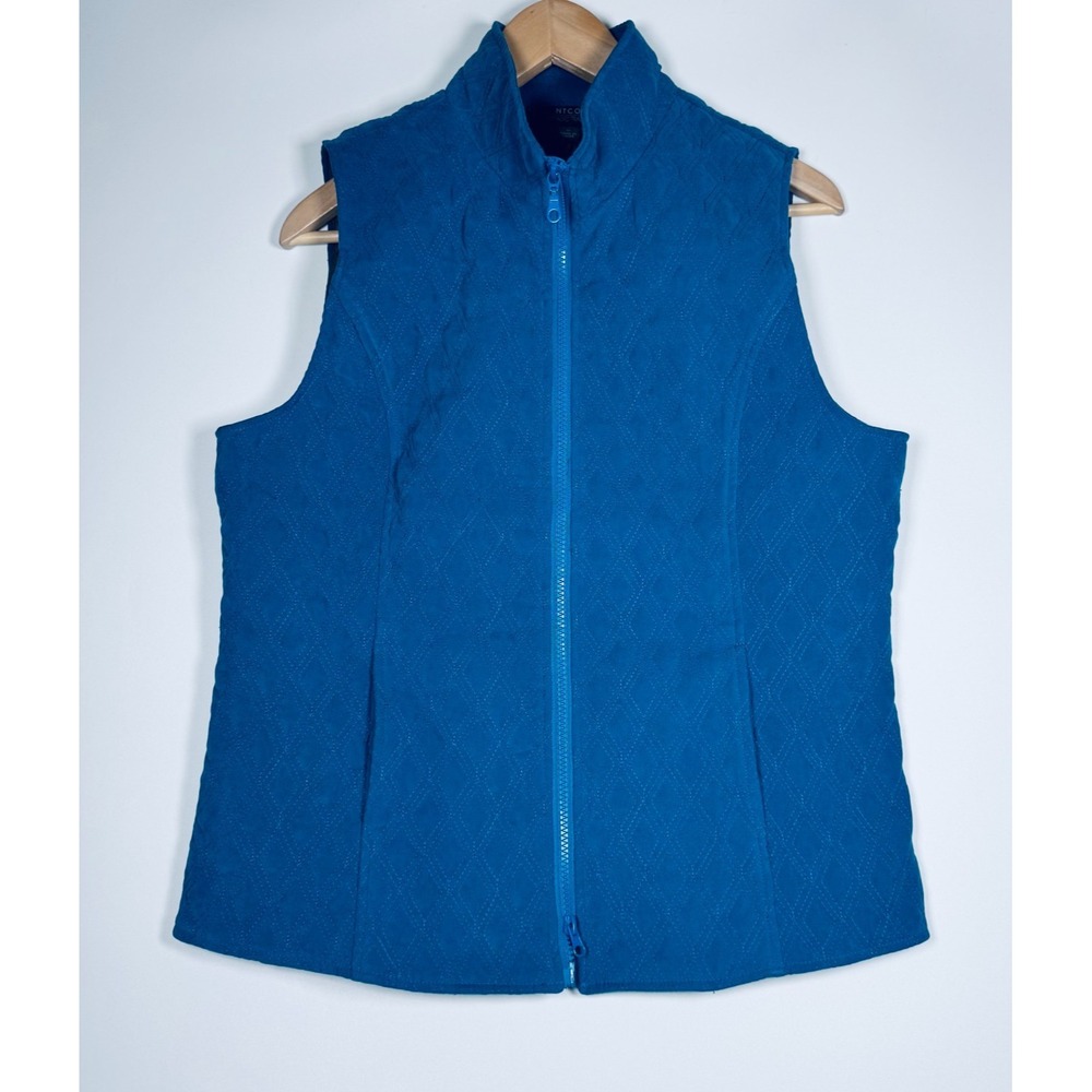 NTCO Nomadic Traders Vest Womens Medium Blue Quilted Full Zip Lightweight Casual